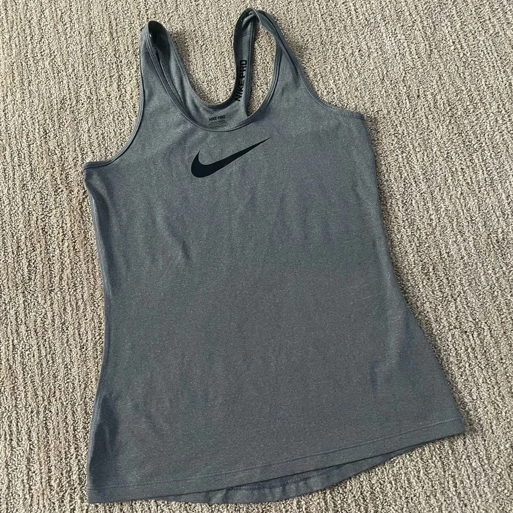 Nike Grey Logo Dri-fit Workout Tank Top